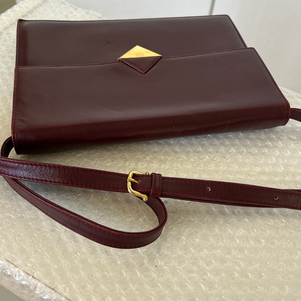 Celine Bordeaux Leather Crossbody Bag - Picture 10 of 15